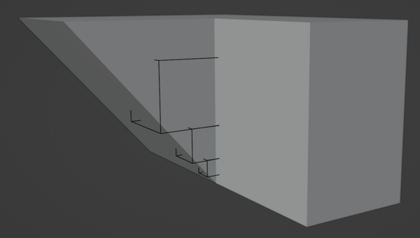 Screenshot of blender, showing that subdividing the cells results in the same issue
