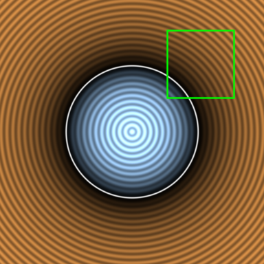 Picture of a circle with field lines and a rectangle region