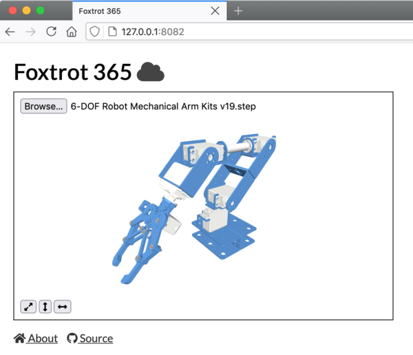 Foxtrot running in a web browser