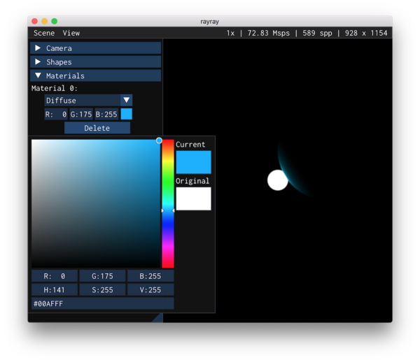 Color editor GUI
