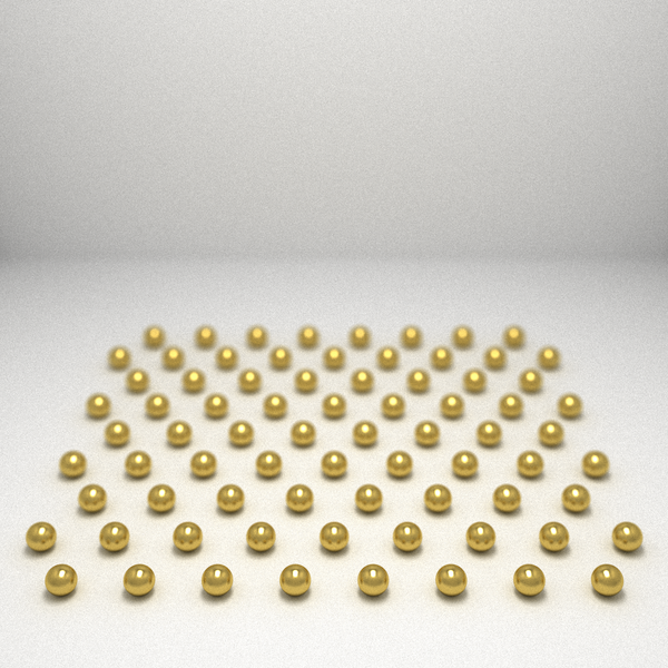 Hex grid of spheres with focal blur