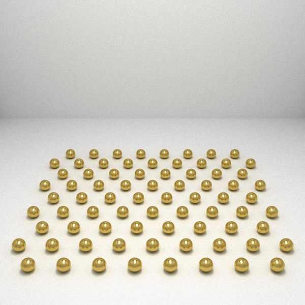 Hex grid of spheres with no focal blur